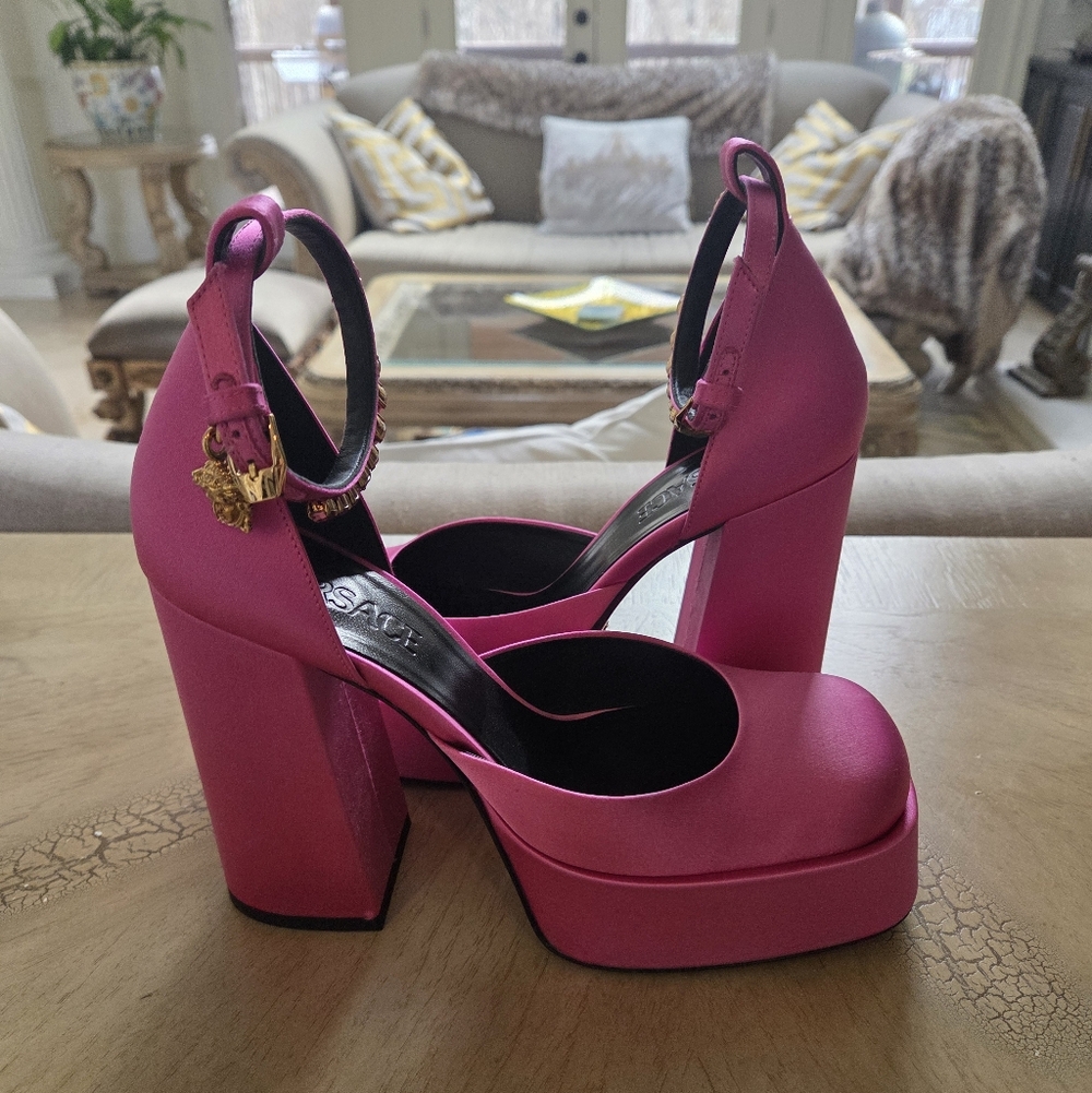 Versace Aevitas Satin Platform Pumps